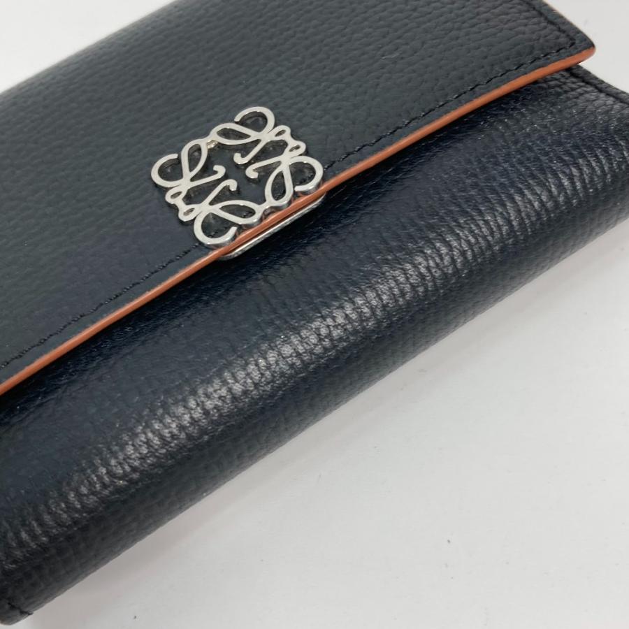 LOEWE ロエベ バーティカル ウォレット スモール コンパクトウォレット アナグラム 3つ折り財布 ブラック レディース【中古】 | LOEWE | 03