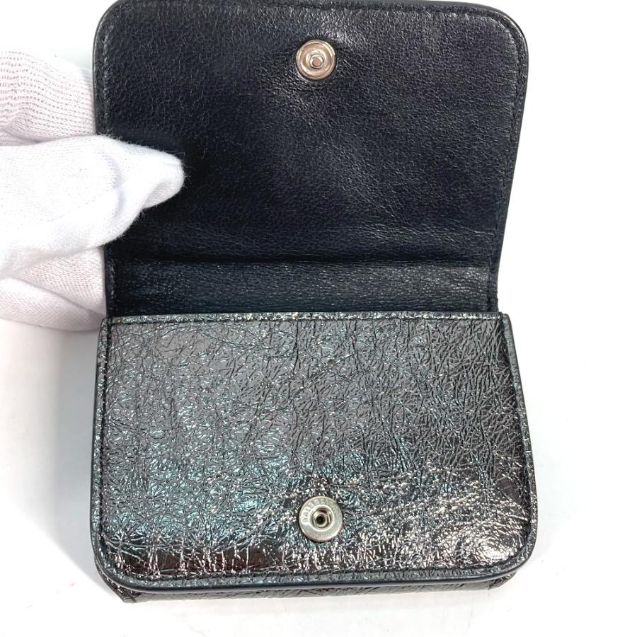 BALENCIAGA バレンシアガ 593813 ロゴ コンパクトウォレット 3つ折り財布 ガンメタル系 レディース【中古】 | BALENCIAGA | 05
