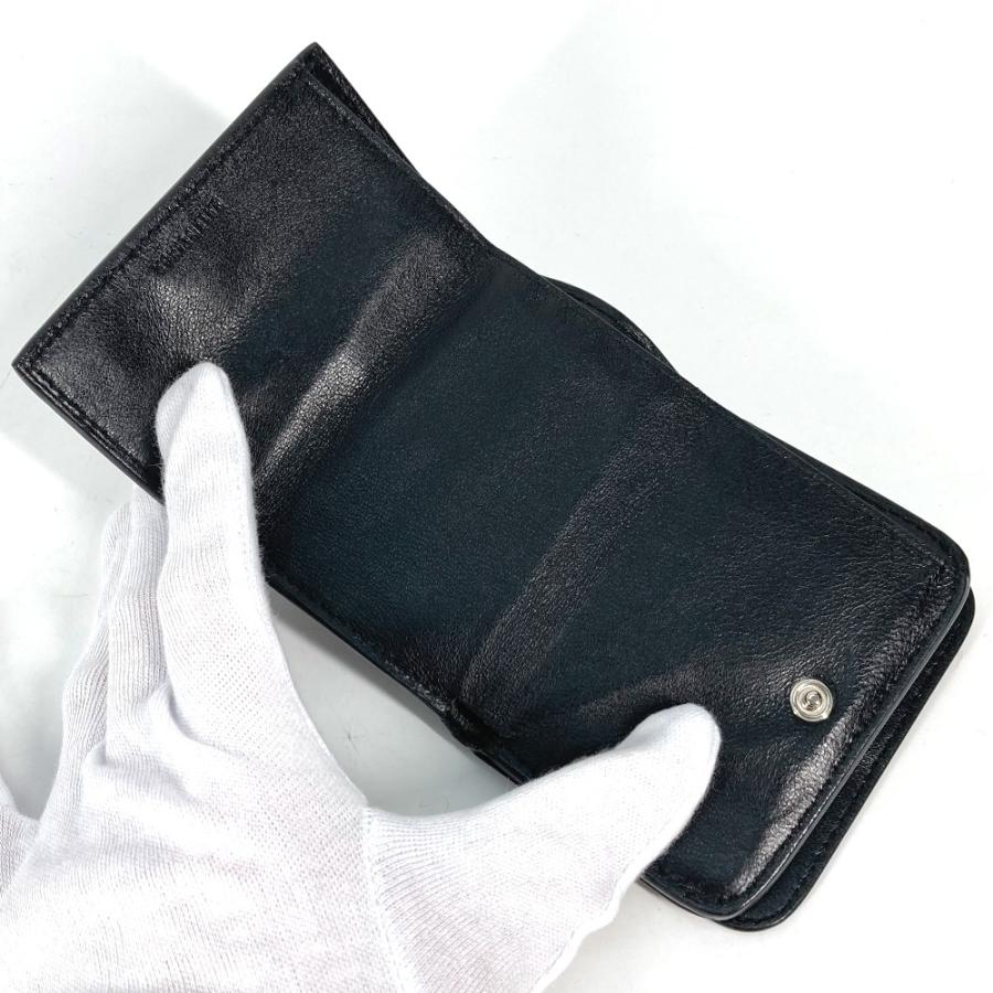 BALENCIAGA バレンシアガ 593813 ロゴ コンパクトウォレット 3つ折り財布 ガンメタル系 レディース【中古】 | BALENCIAGA | 07