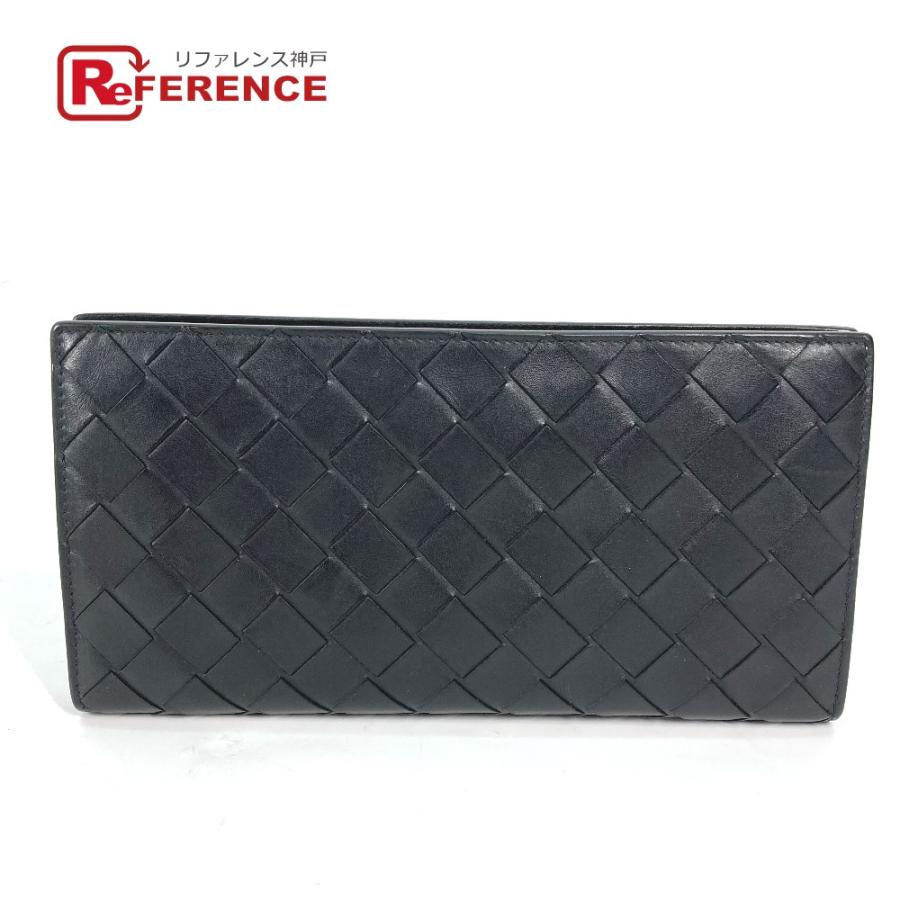 BOTTEGA VENETA ボッテガヴェネタ 608556 イントレチャート ラウンドファスナー ロングウォレット 長財布 ブラック メンズ【中古】 | 