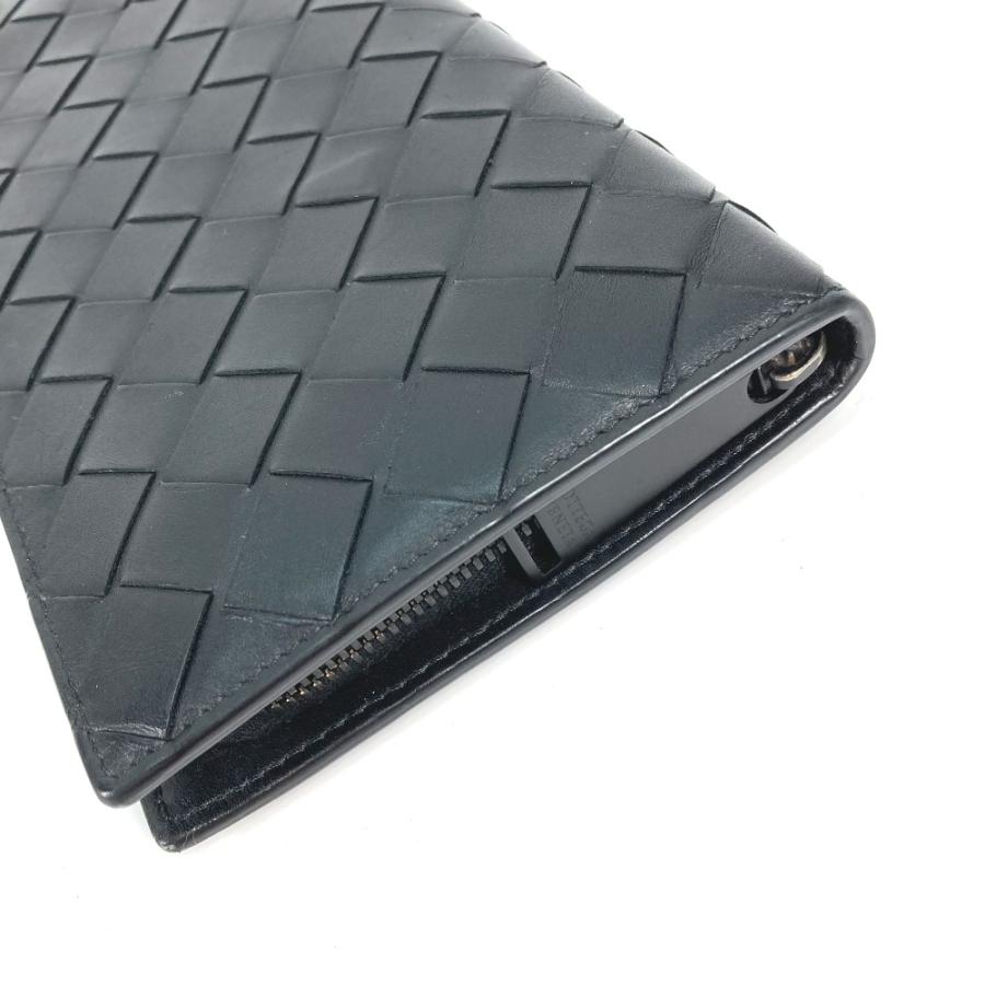 BOTTEGA VENETA ボッテガヴェネタ 608556 イントレチャート ラウンドファスナー ロングウォレット 長財布 ブラック メンズ【中古】 |  | 02