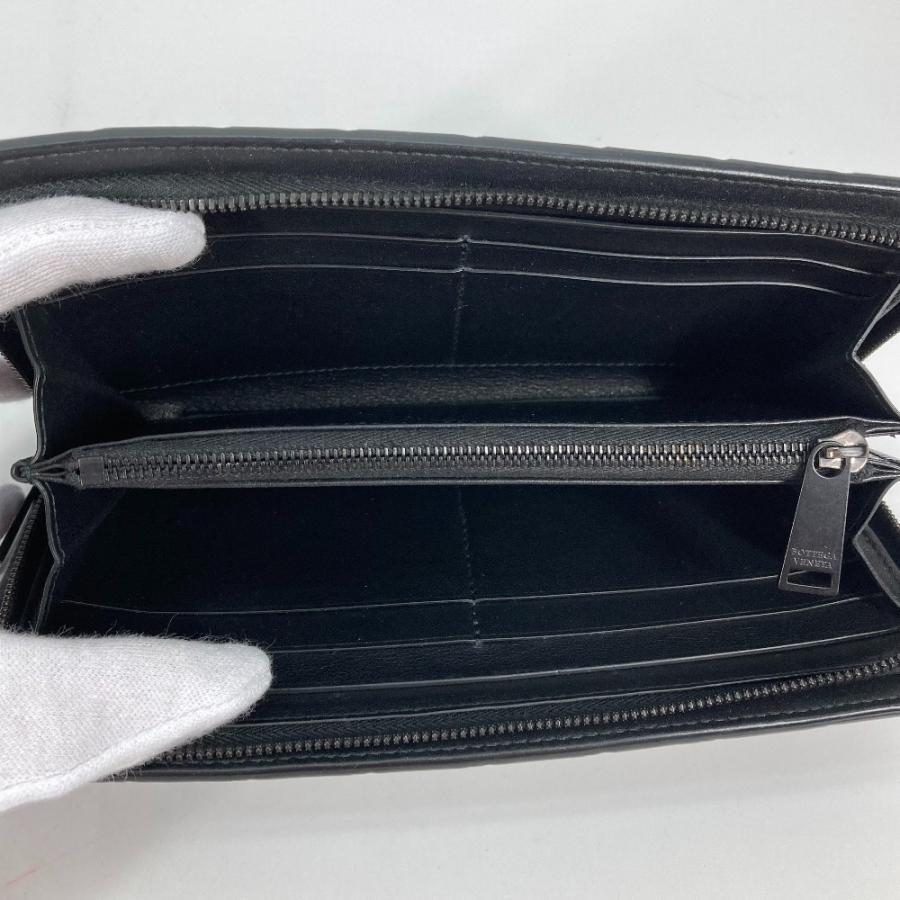 BOTTEGA VENETA ボッテガヴェネタ 608556 イントレチャート ラウンドファスナー ロングウォレット 長財布 ブラック メンズ【中古】 |  | 07