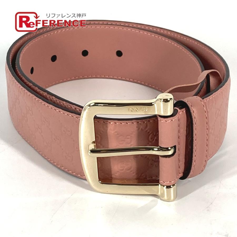GUCCI 美品 グッチ 281548 マイクログッチシマ GG ベルト ピンク 