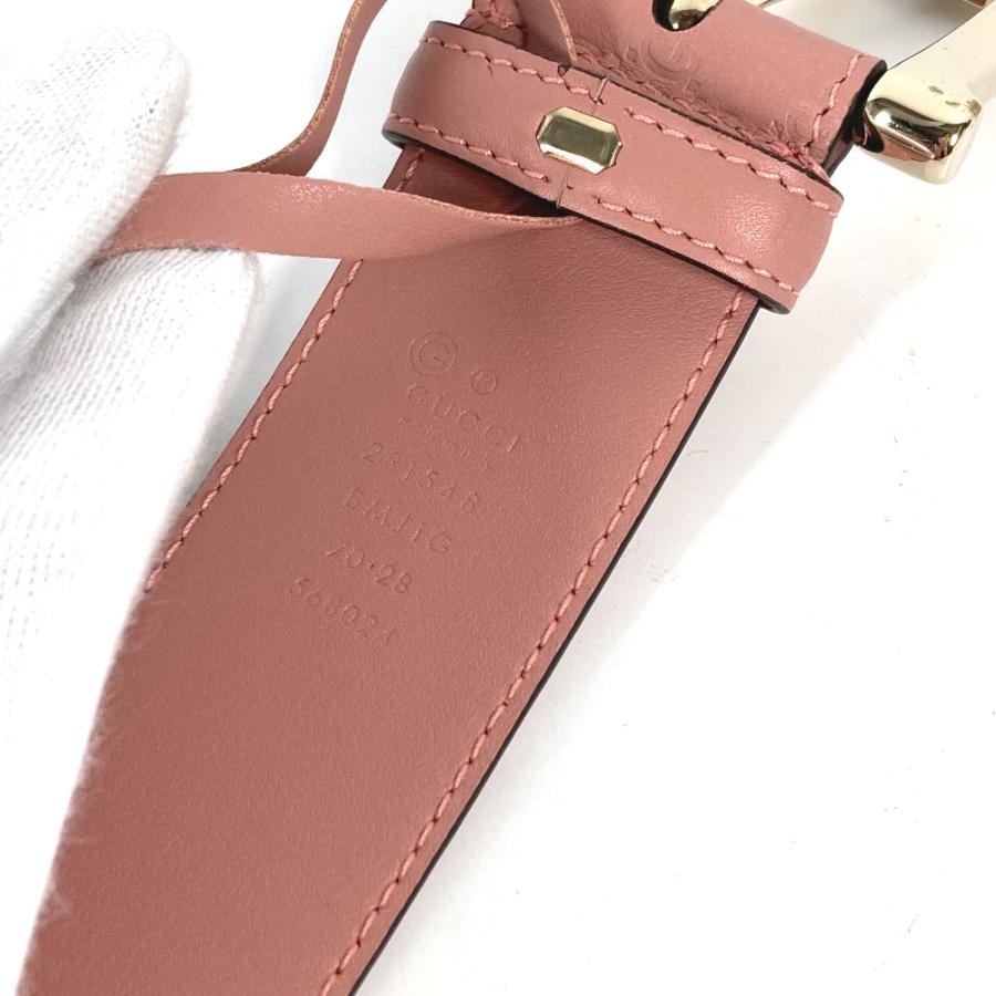 GUCCI 美品 グッチ 281548 マイクログッチシマ GG ベルト ピンク