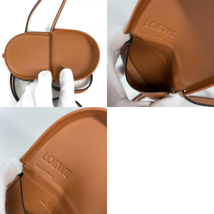 新品同様 LOEWE ロエベ アナグラム ロゴ ストラップ付 斜め掛け 財布 小銭入れ コインケース ブラウン レディース【中古】 | LOEWE | 09