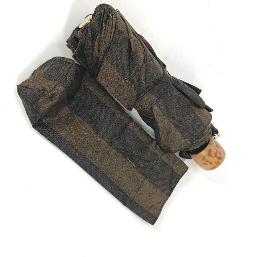 美品 FENDI フェンディ 折り畳み傘 袋付き ペカン 傘 ブラウン レディース【中古】 | FENDI | 01