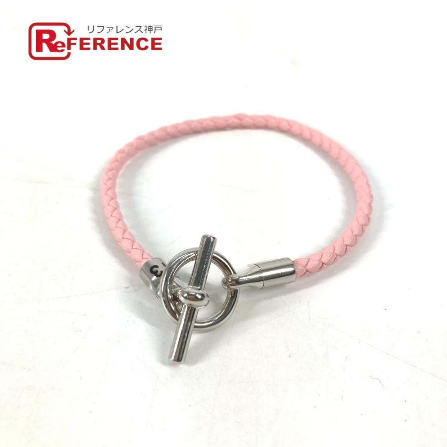 HERMES エルメス グレナン バングル アクセサリー 編み込み ブレスレット ピンク レディース【中古】 | HERMES