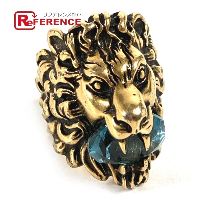 GUCCI グッチ 402763 ライオン ストーン付き アクセサリー らいおん アニマル リング・指輪 ゴールド レディース【中古】 | GUCCI