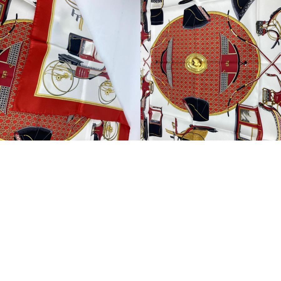 未使用 HERMES エルメス カレ90  Les Voitures Nouvelles 馬車の変遷 スカーフ レッド レディース【中古】 | HERMES | 09