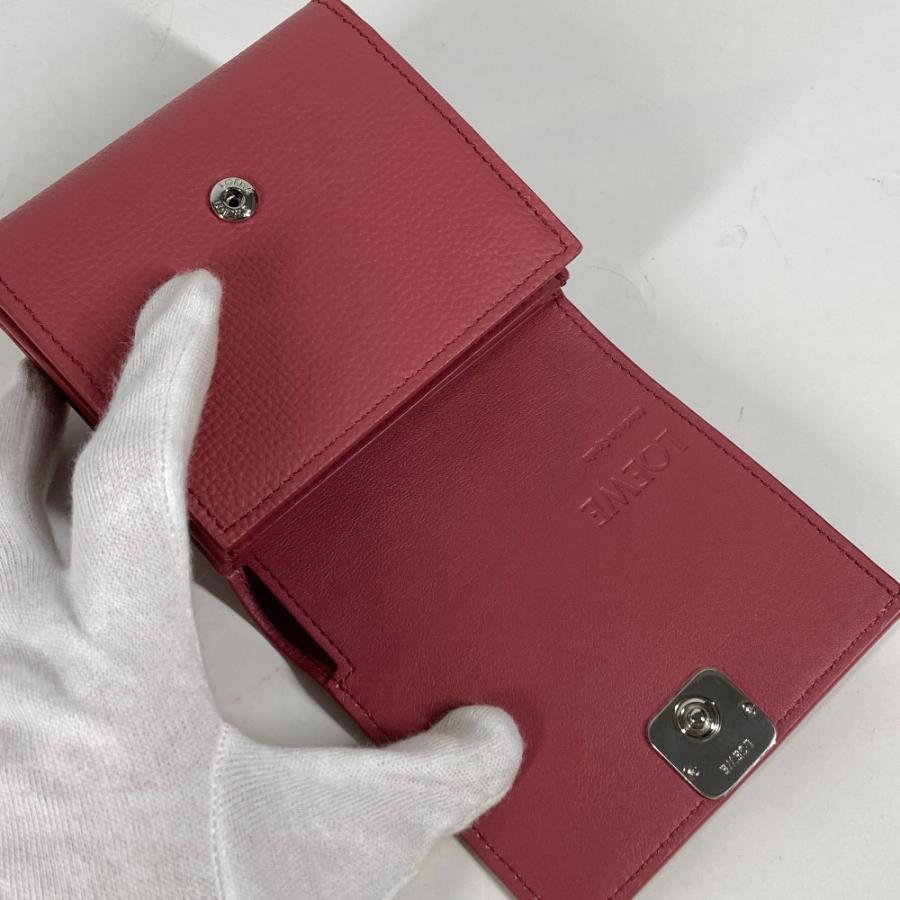 未使用 LOEWE ロエベ ロゴ アナグラム コンパクトウォレット 2つ折り財布 ピンク系 レディース【中古】 | LOEWE | 08