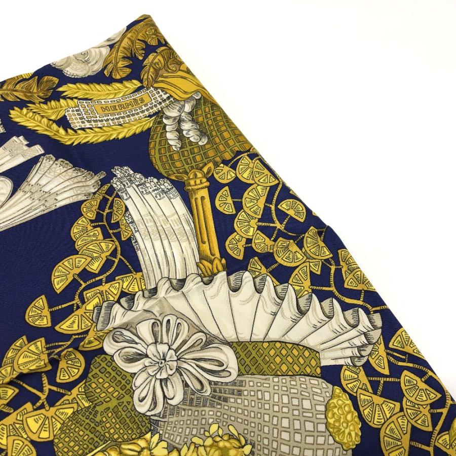 HERMES 美品 エルメス カレ 90 chapeau! 脱帽 スカーフ ブルー