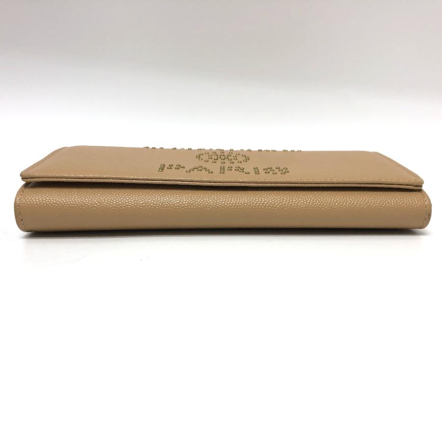 CHANEL シャネル スタッズ ロゴ 2つ折り ロングウォレット 長財布 ベージュ レディース【中古】 | CHANEL | 03