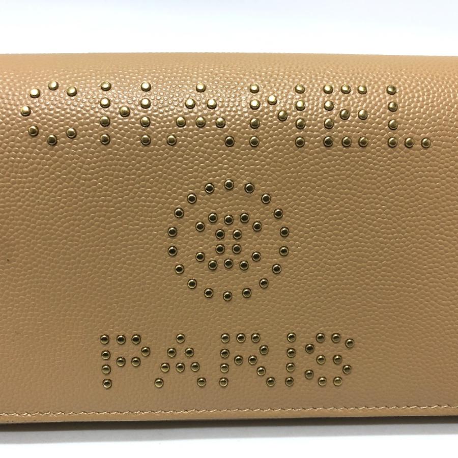 CHANEL シャネル スタッズ ロゴ 2つ折り ロングウォレット 長財布 ベージュ レディース【中古】 | CHANEL | 05