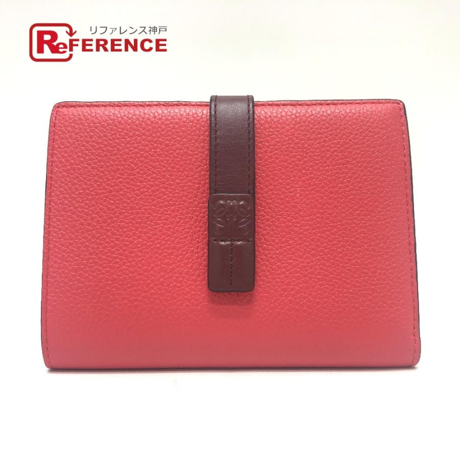 LOEWE ロエベ ミディアム バーティカル ウォレット アナグラム ロゴ 財布 2つ折り財布 ピンク系 レディース【中古】 | LOEWE