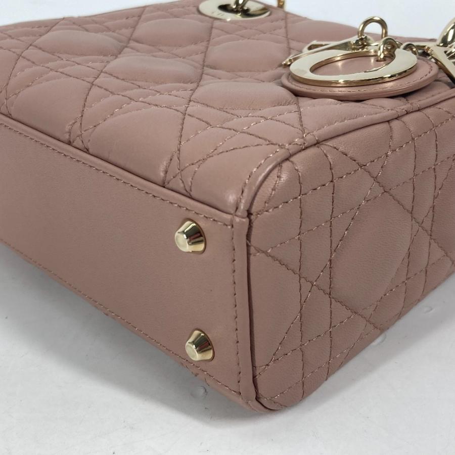 新品同様Dior ディオール Lady Dior バッグ ミニ カナージュ チェーン ショルダーバッグ 斜め掛け ハンドバッグ ピンクベージュ系 【中古】 |  | 05