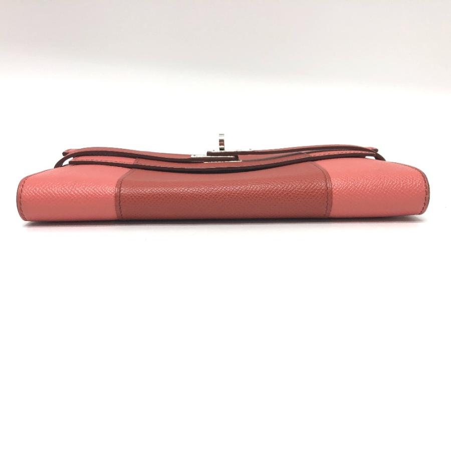 美品 HERMES エルメス ケリーウォレット フラッグ ロングウォレット 長財布 ピンク レディース【中古】の画像