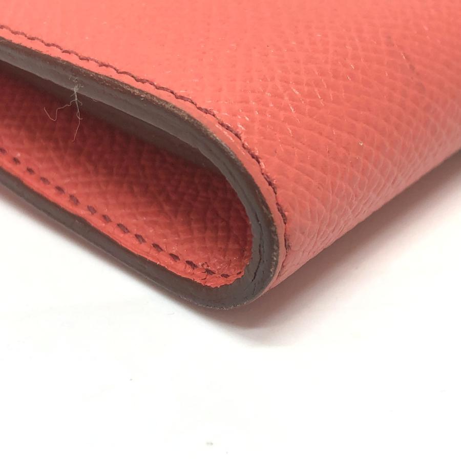 美品 HERMES エルメス ケリーウォレット フラッグ ロングウォレット 長財布 ピンク レディース【中古】の画像
