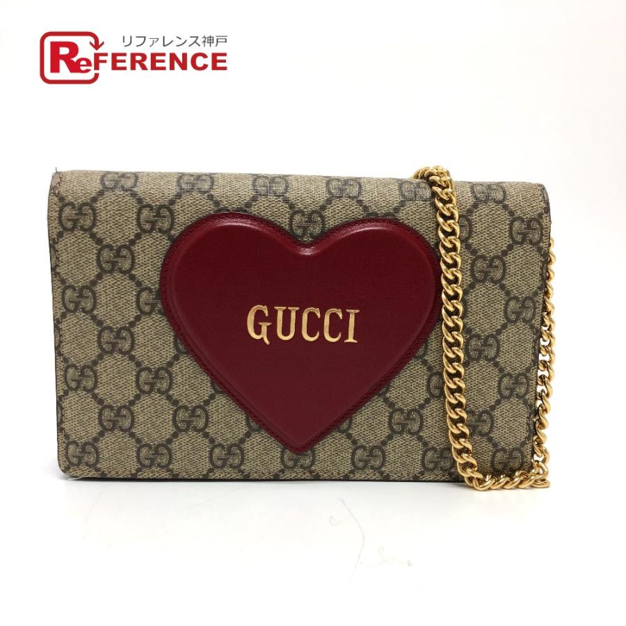 グッチ 長財布 GG マイクロシマ ラウンドウォレット チャーム ハート