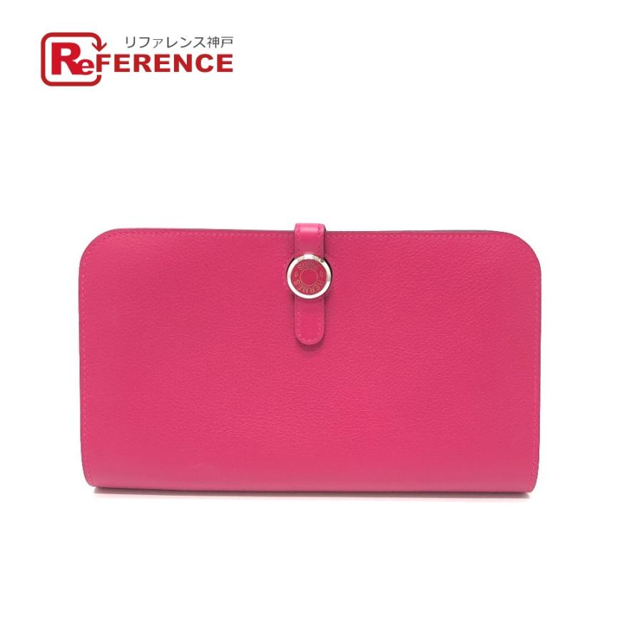 美品 HERMES エルメス ドゴンGM 2つ折り 長財布 ローズメキシコ ピンク レディース【中古】 | HERMES