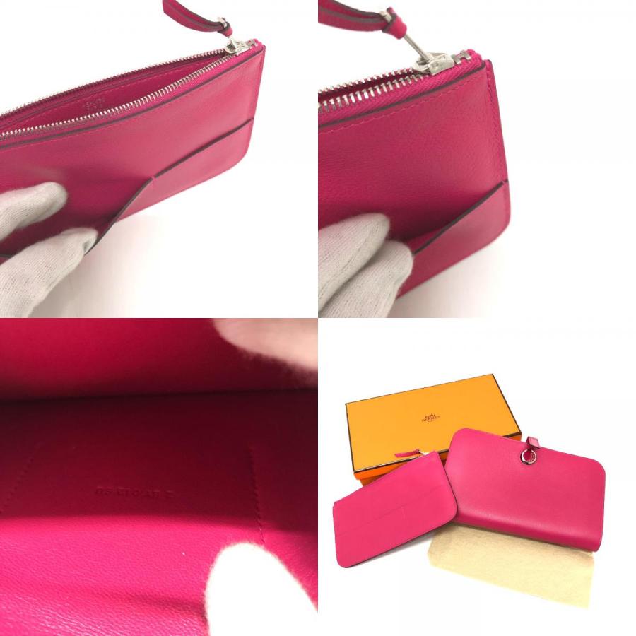 美品 HERMES エルメス ドゴンGM 2つ折り 長財布 ローズメキシコ ピンク レディース【中古】 | HERMES | 09