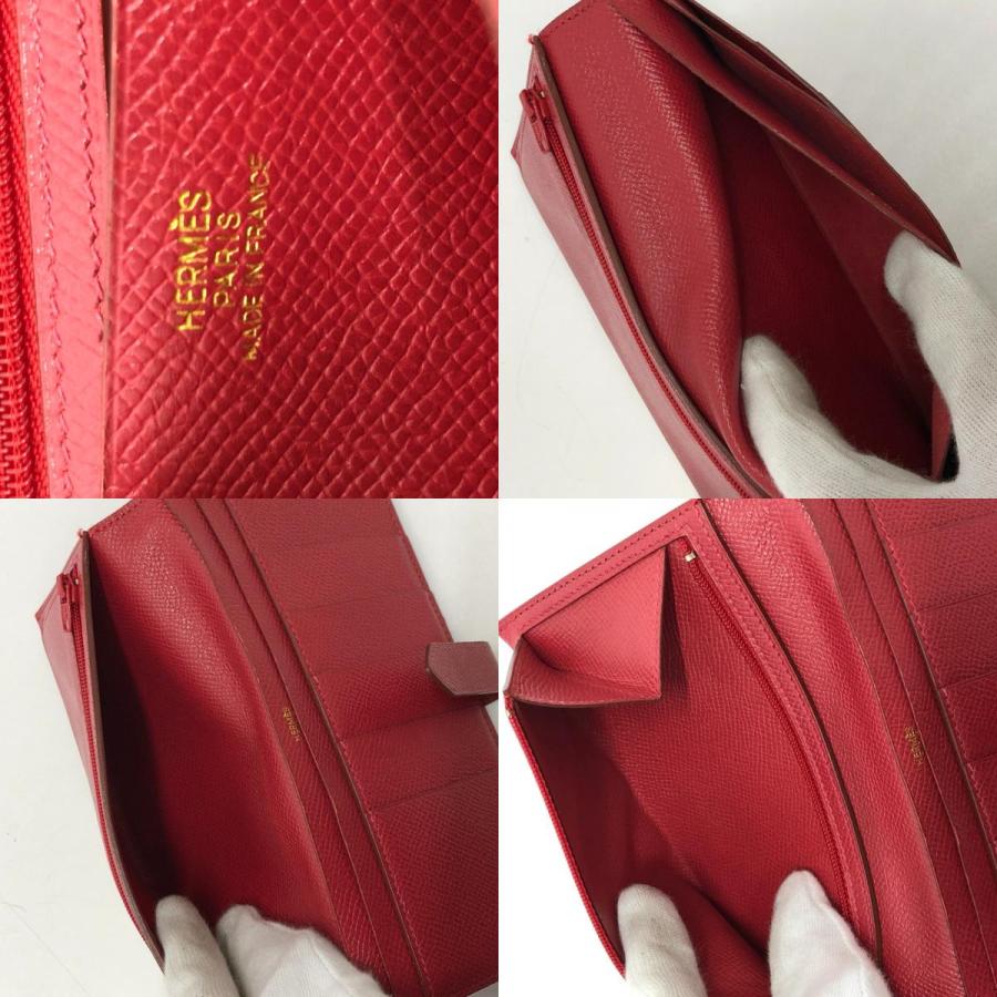 HERMES エルメス ベアンスフレ 2つ折り　財布 長財布 レッド レディース【中古】 | HERMES | 09