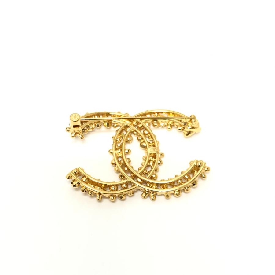 未使用 CHANEL シャネル CC ココマーク フラワー ラインストーン アクセサリー 23A ブローチ ゴールド レディース【中古】 | CHANEL | 01