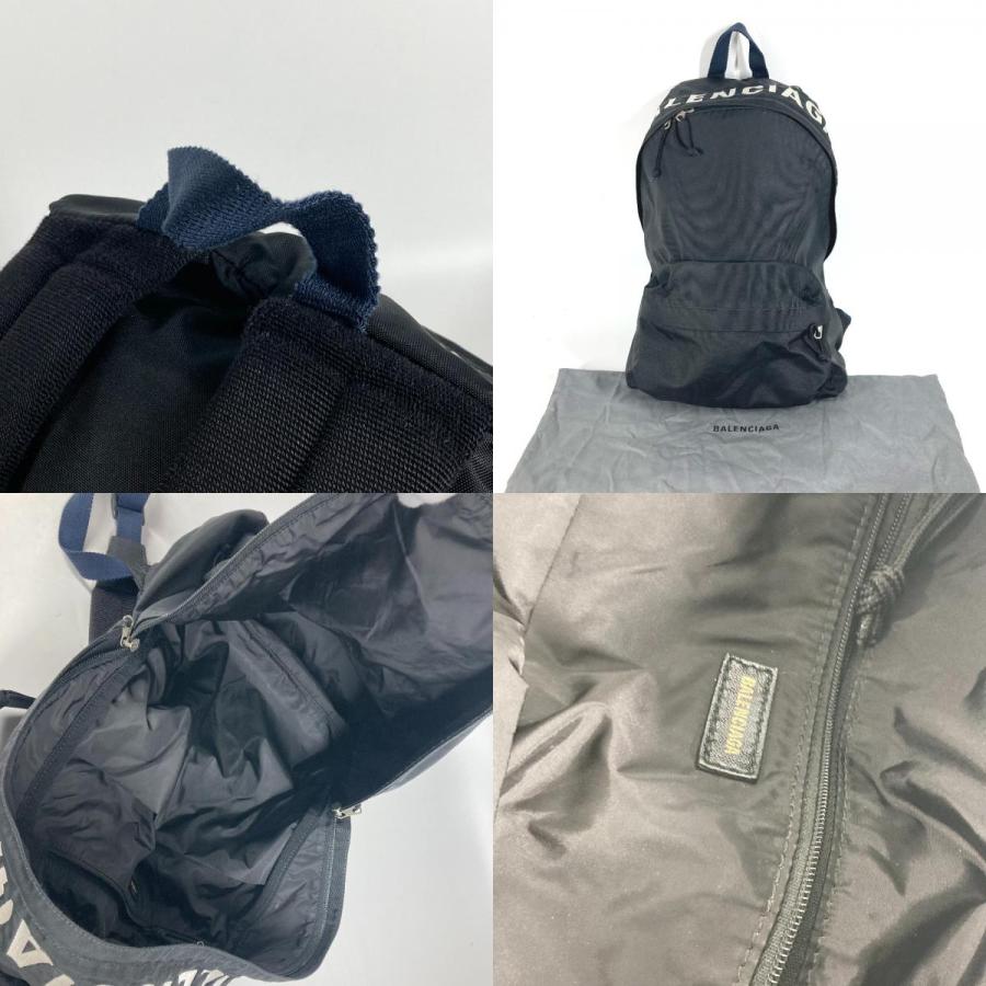 BALENCIAGA バレンシアガ 507460 ウィール ロゴ バックパック カバン バイカラー リュックサック ブラック メンズ【中古】 | BALENCIAGA | 08