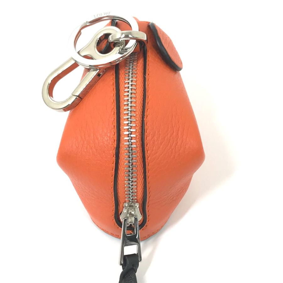 【美品】LOEWE・ロエベ・コインケース・オレンジ・パイソン型押し 未使用保管品】LOEWE ロエベ コインケース パイソン型押し