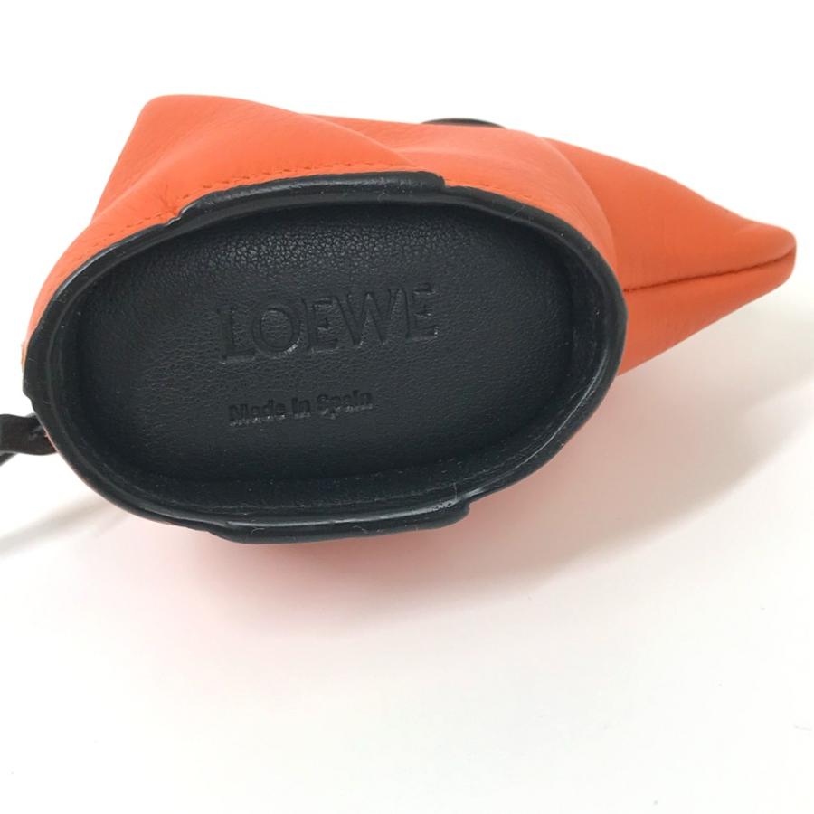 未使用 LOEWE ロエベ アニマルコレクション マウス ポシェット ミニポーチ コインケース チャーム オレンジ×ブラック レディース【中古】 | LOEWE | 05