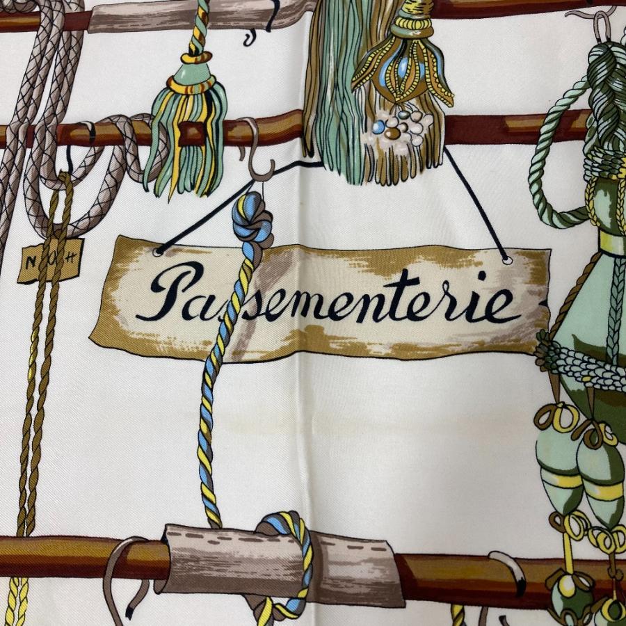 HERMES エルメス カレ90 紐飾り スカーフ タグなし ネイビー系 HERMES（エルメス） 美品 カレ90 Pasementerie 紐飾り スカーフ