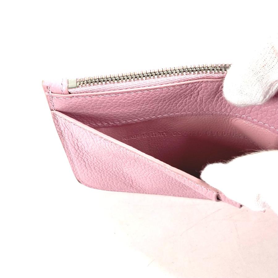美品 BALENCIAGA バレンシアガ 637130 ロゴ カードケース  名刺入れ パスケース コインケース ピンク レディース【中古】 | BALENCIAGA | 06