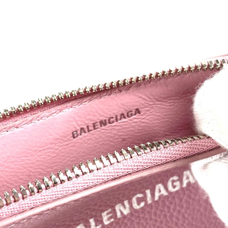 美品 BALENCIAGA バレンシアガ 637130 ロゴ カードケース  名刺入れ パスケース コインケース ピンク レディース【中古】 | BALENCIAGA | 07