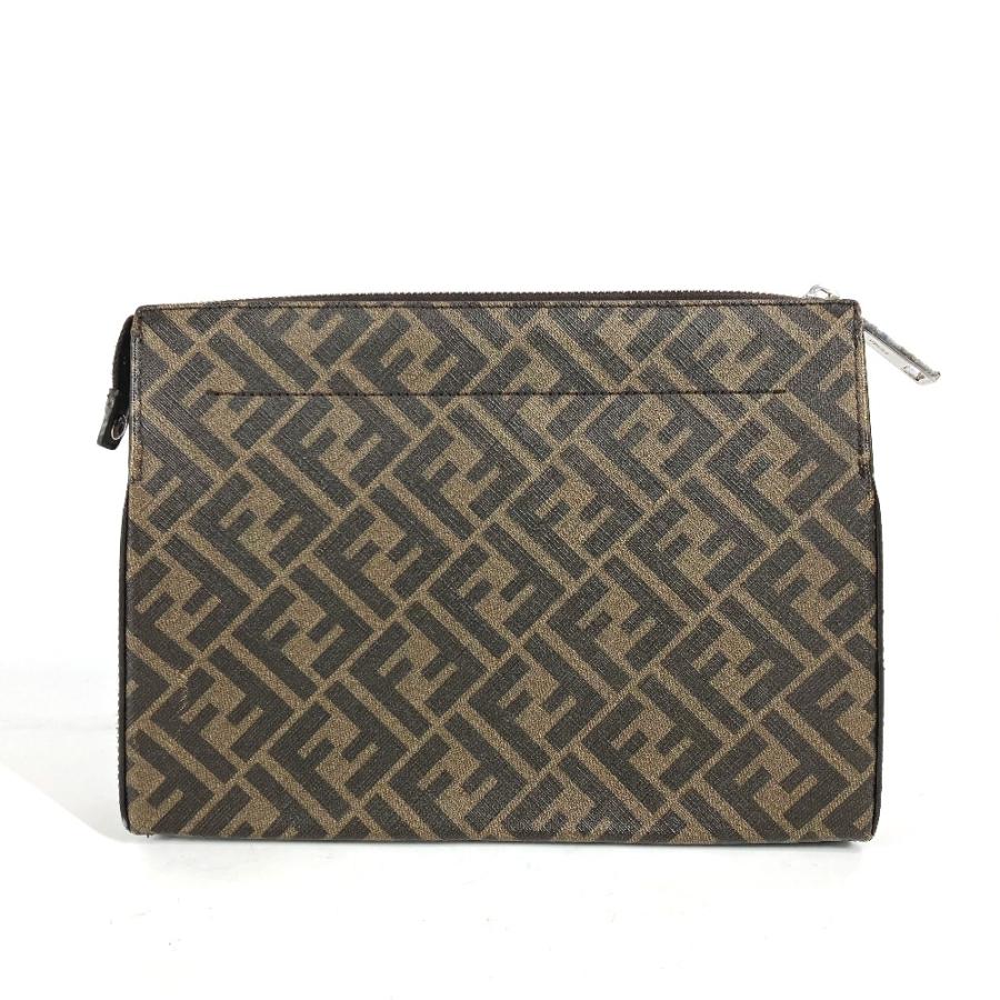 FENDI フェンディ 7VA564 ロゴ カバン セカンドバッグ ストラップ付 ズッカ クラッチバッグ ブラウン メンズ【中古】 | FENDI | 01