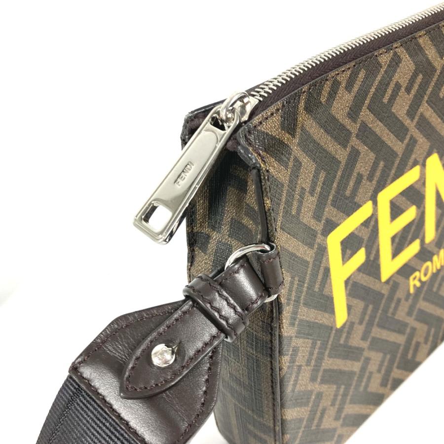 FENDI フェンディ 7VA564 ロゴ カバン セカンドバッグ ストラップ付 ズッカ クラッチバッグ ブラウン メンズ【中古】 | FENDI | 05