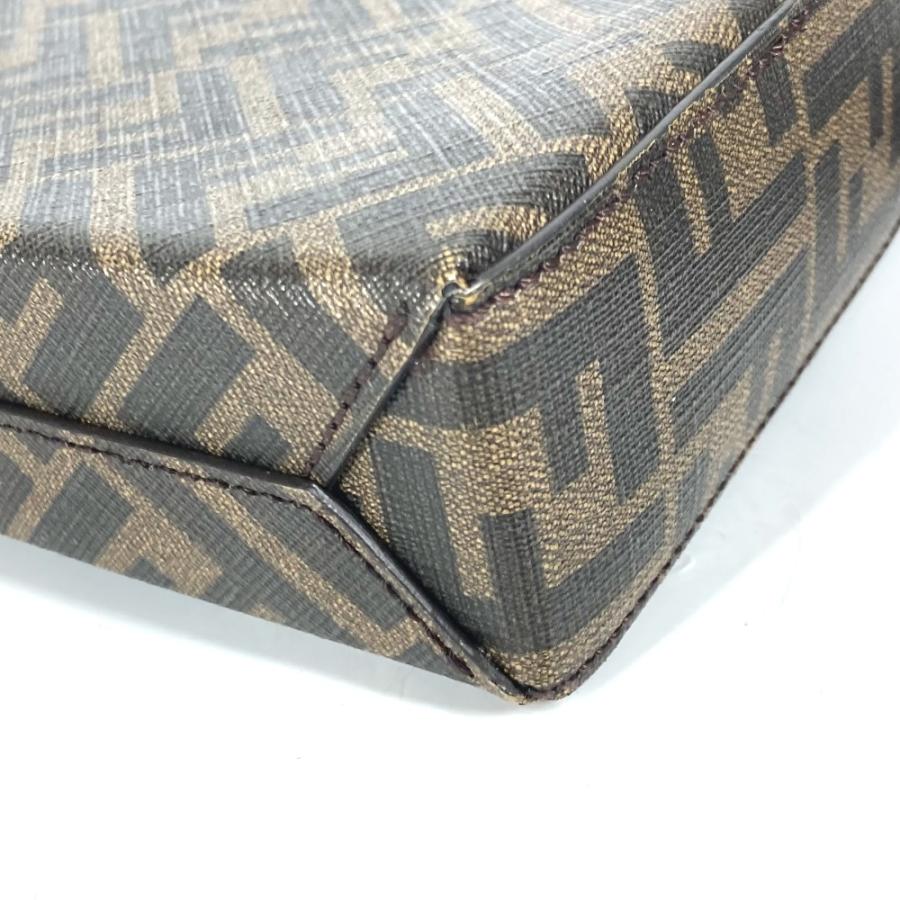 FENDI フェンディ 7VA564 ロゴ カバン セカンドバッグ ストラップ付 ズッカ クラッチバッグ ブラウン メンズ【中古】 | FENDI | 08