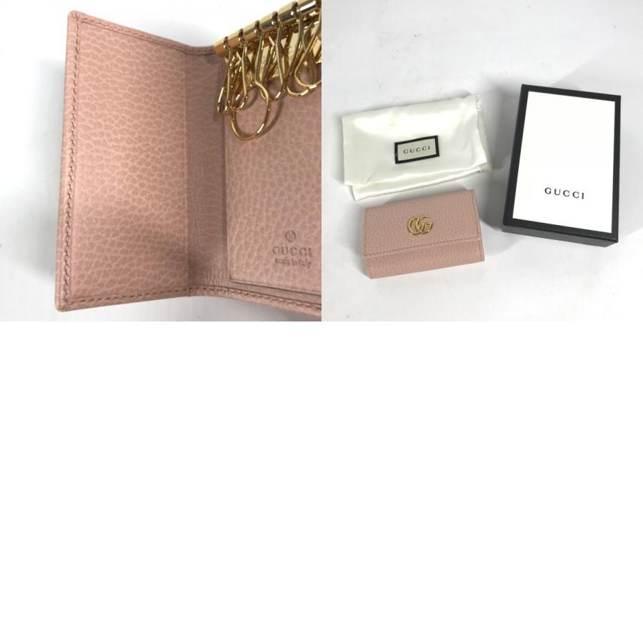 美品 GUCCI グッチ 456118  ダブルG 6連 GGマーモット キーケース ピンク レディース【中古】 | GUCCI | 09
