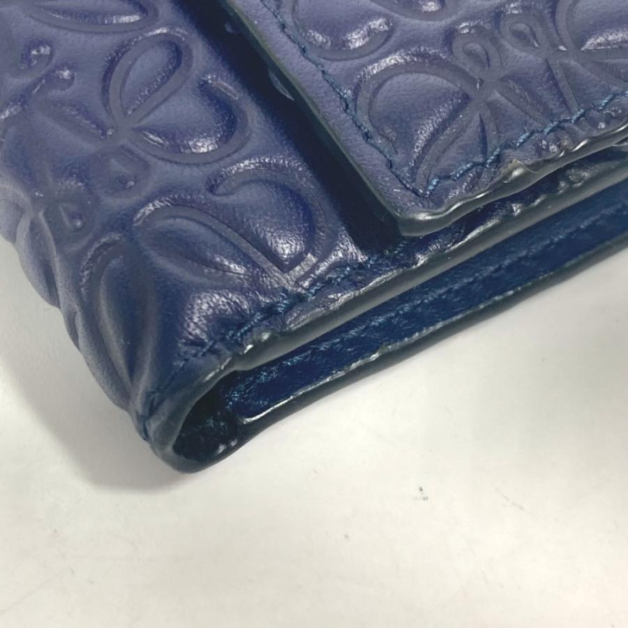 美品 LOEWE ロエベ リピート バーティカル ウォレット スモール コンパクトウォレット アナグラム 3つ折り財布 ネイビーパープル系【中古】 | LOEWE | 06