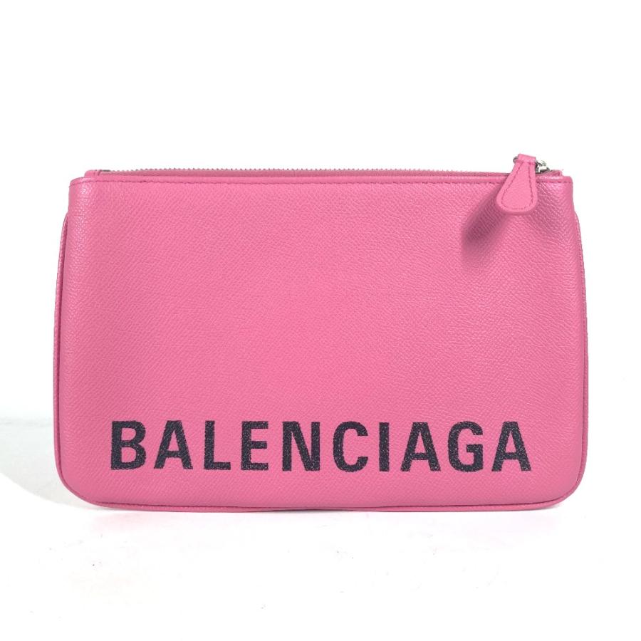 美品 BALENCIAGA バレンシアガ 545773 VILLE ヴィル ポーチ カバン ロゴ クラッチバッグ ピンク レディース【中古】 | BALENCIAGA | 01