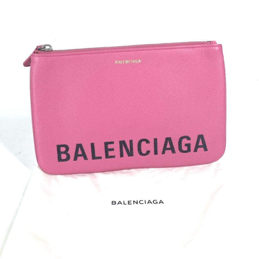 美品 BALENCIAGA バレンシアガ 545773 VILLE ヴィル ポーチ カバン ロゴ クラッチバッグ ピンク レディース【中古】 | BALENCIAGA | 08