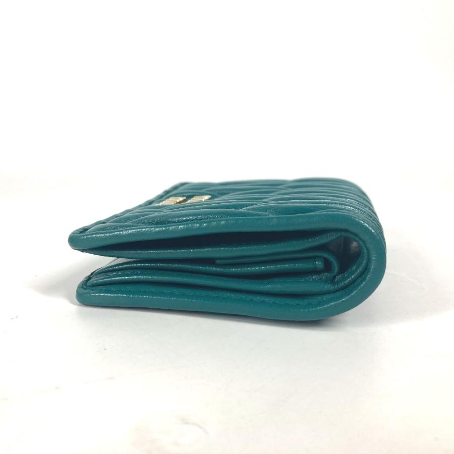 未使用 MIUMIU ミュウミュウ 5MV204 マテラッセ コンパクトウォレット ロゴ 2つ折り財布 ラグーナ グリーン レディース【中古】 | miu miu | 02