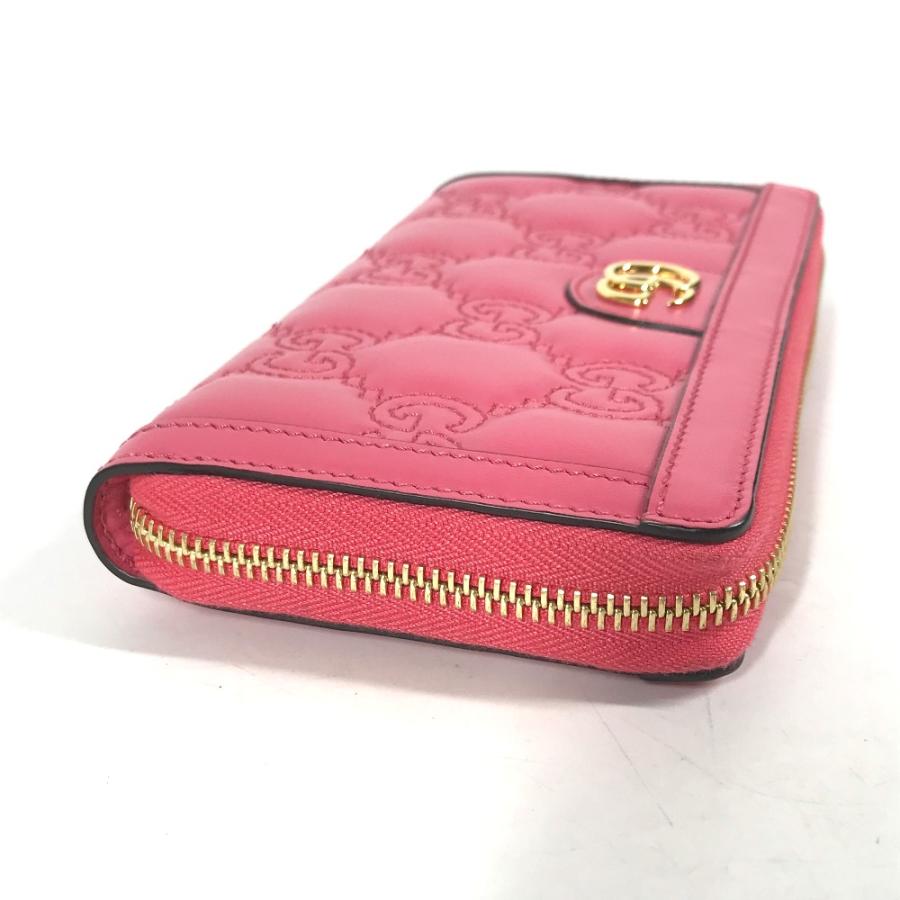グッチ GUCCI GGマトラッセ ジップアラウンド ウォレット 723784 GGマーモント ラウンドファスナー 長財布 レザー ピンク 未使用 GUCCI（グッチ） 未使用 723784 GGマトラッセ ジップアラウンド