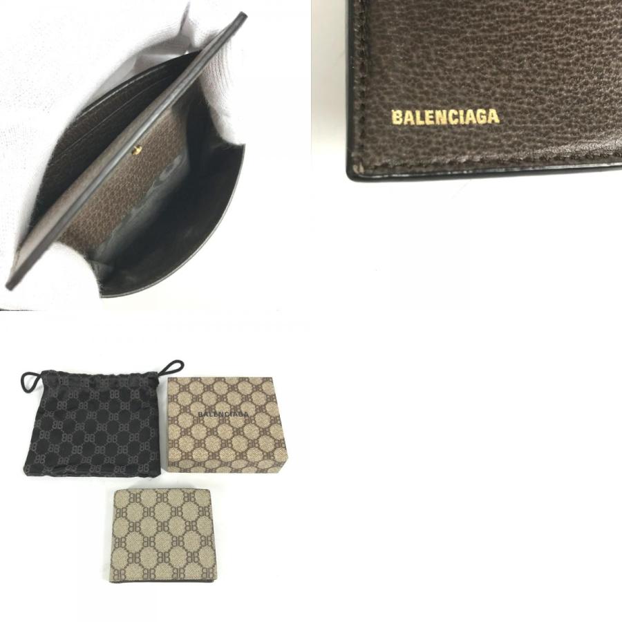 GUCCI グッチ 680403 ザ ハッカー プロジェクト コンパクトウォレット BALENCIAGA バレンシアガ コラボ 2つ折り財布 【中古】 | GUCCI | 09