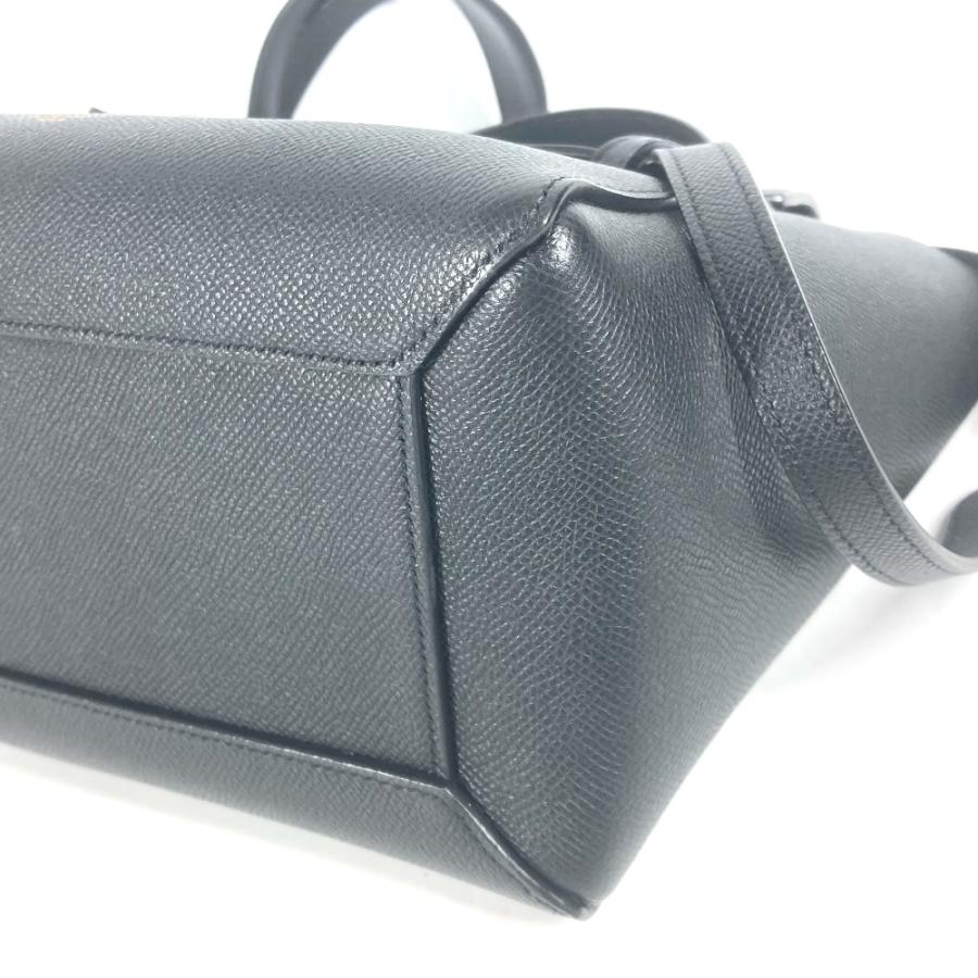 CELINE セリーヌ ベルトバッグ 2WAY ショルダーバッグ 肩掛け 斜め掛け マイクロ ハンドバッグ ブラック レディース【中古】 | CELINE | 05