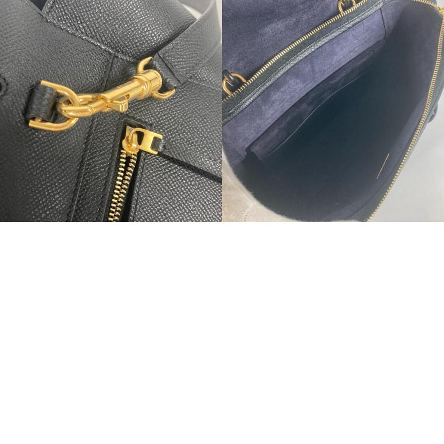 CELINE セリーヌ ベルトバッグ 2WAY ショルダーバッグ 肩掛け 斜め掛け マイクロ ハンドバッグ ブラック レディース【中古】 | CELINE | 09