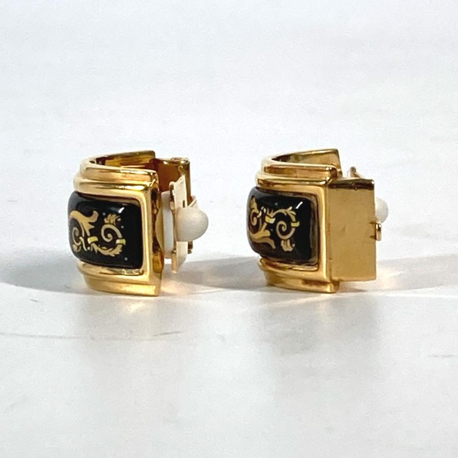 HERMES エルメス エマイユ アクセサリー イヤリング ゴールド×ブラック 