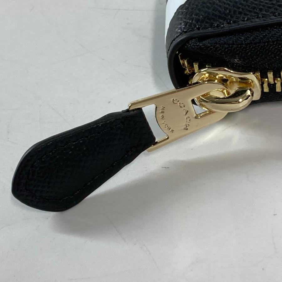 未使用 COACH コーチ F52340 アコーディオン ゼブラ ラウンドファスナー ロングウォレット 長財布 ブラック×ホワイト レディース【中古】 | COACH | 06