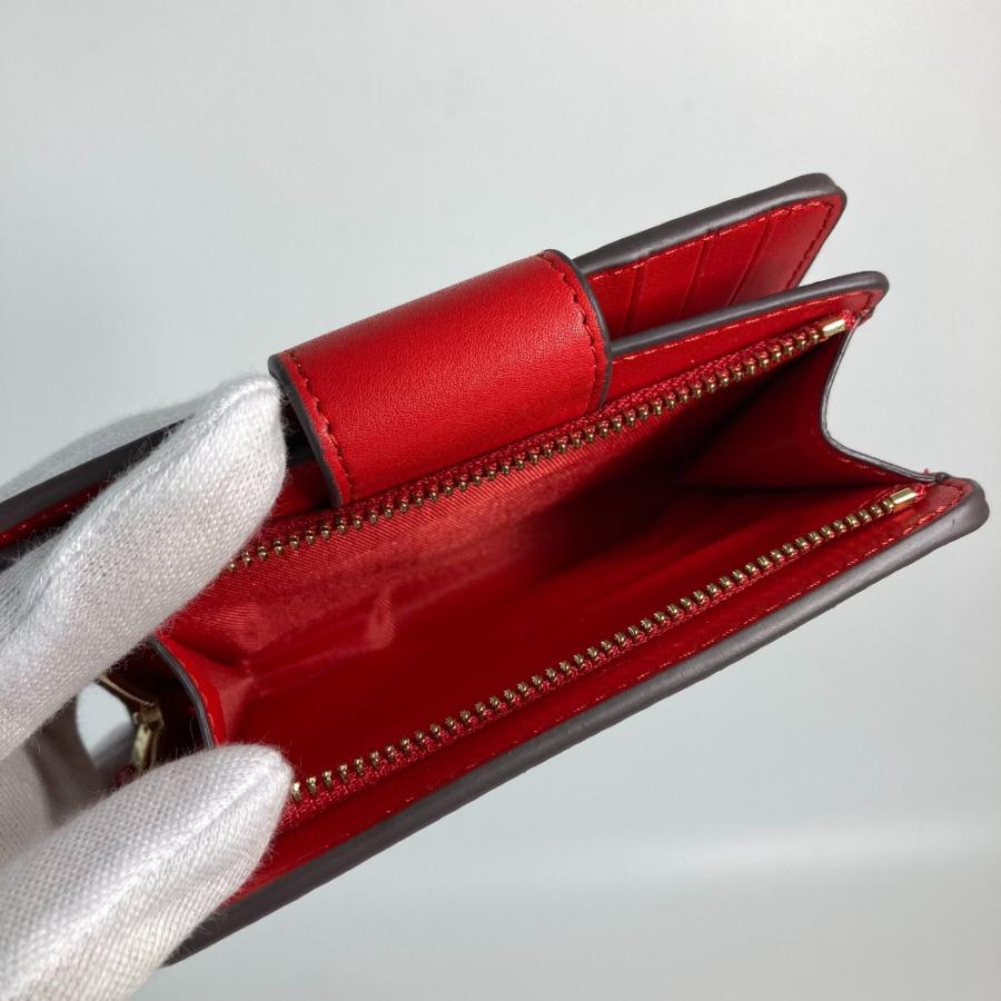 未使用 COACH コーチ C4117 アップル りんご コンパクトウォレット シグネチャー 2つ折り財布 ベージュ×レッド レディース【中古】 | COACH | 06