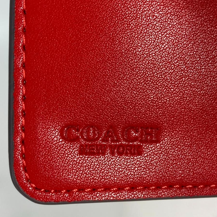 未使用 COACH コーチ C4117 アップル りんご コンパクトウォレット シグネチャー 2つ折り財布 ベージュ×レッド レディース【中古】 | COACH | 07