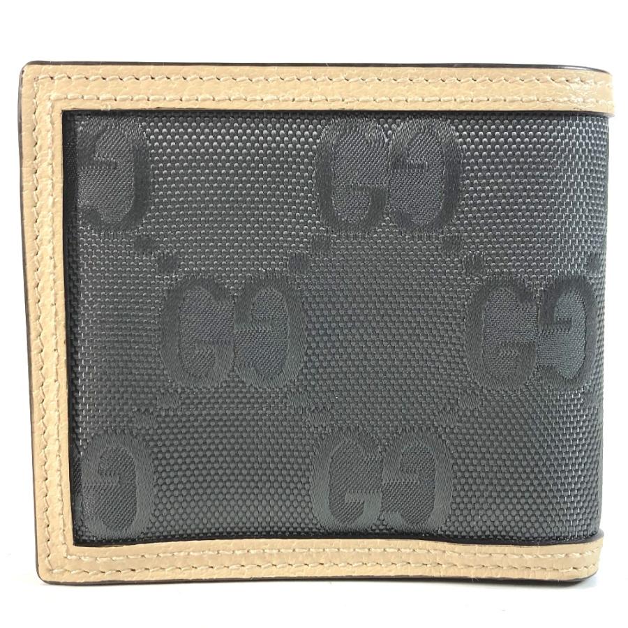 新品同様 GUCCI グッチ 625574 オフザグリッド Off The Grid コンパクトウォレット ロゴ 2つ折り財布 ブラック×ベージュ メンズ【中古】 | GUCCI | 01