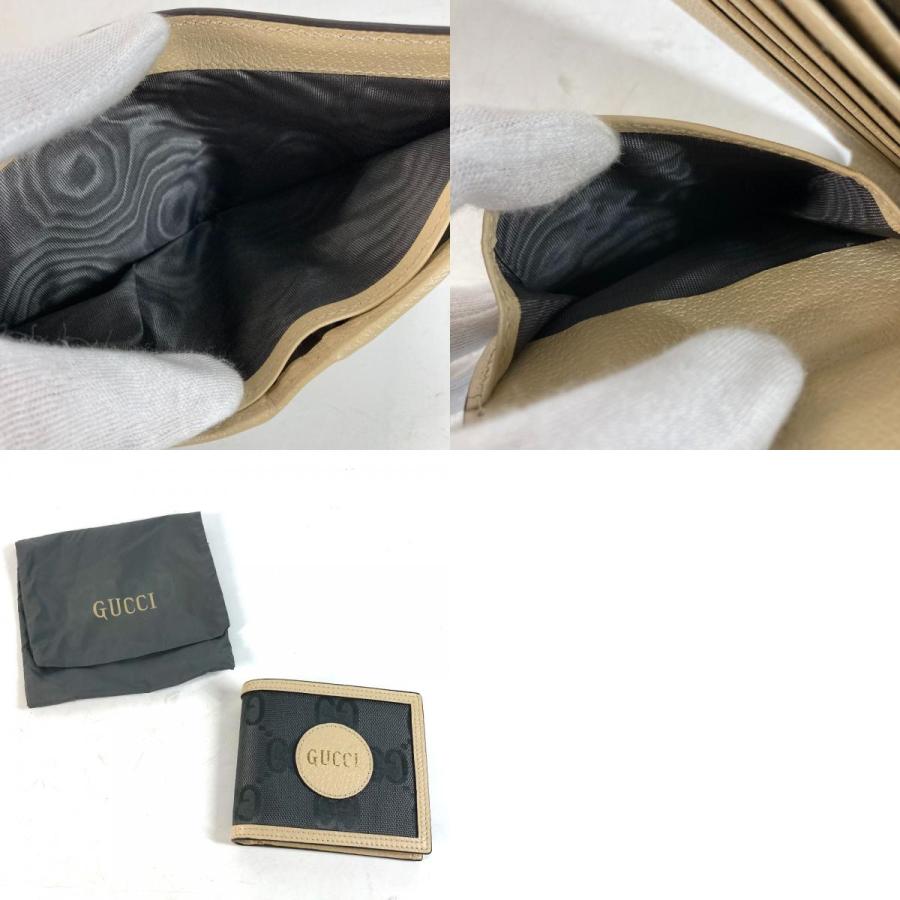 新品同様 GUCCI グッチ 625574 オフザグリッド Off The Grid コンパクトウォレット ロゴ 2つ折り財布 ブラック×ベージュ メンズ【中古】 | GUCCI | 09